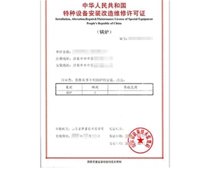 上海锅炉制造安装特种设备生产许可证